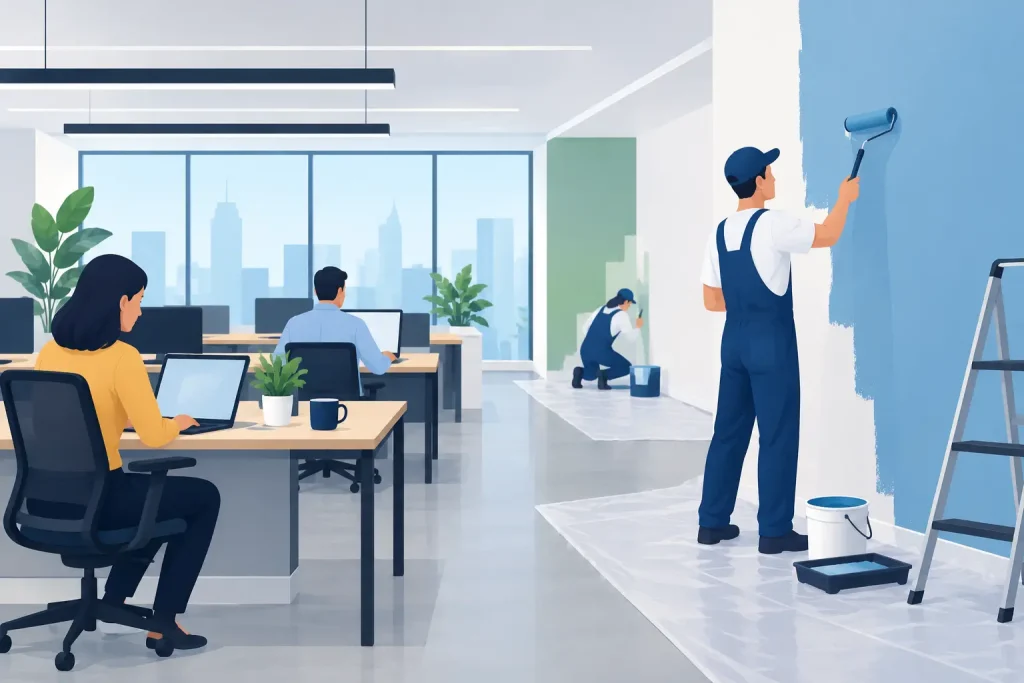 Repainting Occupied Office Spaces Without Disruption